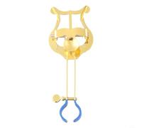 Pupitre de défilé trompette (Lyre) pour instruments en laiton - Clip de partition en métal, compact 14,7 x 2,3 x 4,6 cm, finition or ou argent, utilisation concert et défilé (doré)