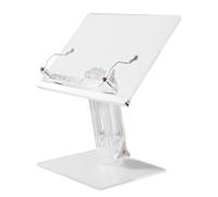 Pupitre de lecture en acrylique transparent, réglable hauteur et angle, avec tourne-page à rouleau panneau lumineux bleu épais Livre de cuisine