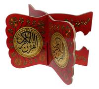 Pupitre de Lecture Pliable en Bois Rouge, Support X Stable pour Tablette | Angle Incliné Pratique, Format Portable de Bureau, Adapté aux Musiciens et Étudiants, pour Bibliothèque ou Présentation