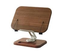 Pupitre de lecture réglable | support de livre, support de bureau pour ordinateur portable, support de livre robuste avec structure en bois et aluminium avec clip pour pages pour livres de musique