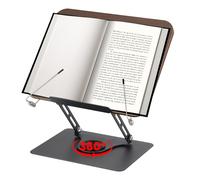 Pupitre de lecture, support de lecture, comptable réglable, pivotant à 360° pliable, avec clip latéral, support de lecture pour recettes, tablette, ordinateur portable