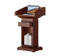 Pupitre de luxe en bois avec tiroir spacieux et rangement ouvert - Élégant support de présentation pour enseignant pour salle de classe, conférence et réception