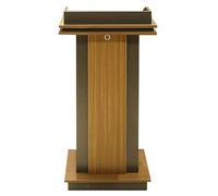 Pupitre de luxe en bois pour conférences, hôtels et événements - Design élégant avec rangement ouvert, parfait pour les présentations, les discours et les réceptions de bienvenue