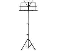 Pupitre Classic Cantabile “Easy” avec sac, nouvelle mécanique pour ouverture facile, hauteur réglable 45-118 cm, 1,2 kg, pinces à partitions, adapté aux enfants, noir.