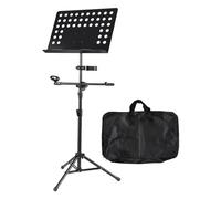 Pupitre de musique partition Pupitre de partition professionnel 3 en 1 Support microphone amovible téléphone musique trépied réglable hauteur métal