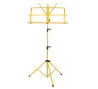 Pupitre de musique partition Support de bureau for partitions, pupitre pliable et portable, hauteur réglable, base trépied, en métal léger(Yellow)