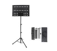 Pupitre De Musique Pliable Pupitre à partitions pliable trois volets | Support portatif de panneau avec le sac de transport matériel en métal réglable en hauteur