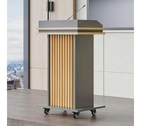 Pupitre de pupitre portable en bois pour églises et bureaux, bureau de réception avec roues verrouillables