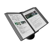 Pupitre De Table - Présentoir Pour Documents De Référence, 20 Pochettes D'affichage, Porte-documents Rabattable Réglable À 360°, Support De Référence Peu Encombrant