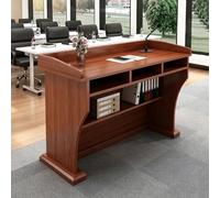 Pupitre de Tribune, pupitre d'église sur Pied,Brown 120cm/47.2in | avec large surface de lecture, armoire de rangement et tiroir, multifonction, pour salle de onférence et événements