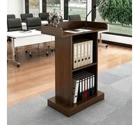 Pupitre de Tribune, pupitre d'église sur Pied,Marron | avec large surface de lecture, armoire de rangement et tiroir, multifonction, pour salle de onférence et événements