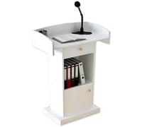 Pupitre Debout, Table De Conférence,Poste De Travail Blanc Avec Support De Rangement,Idéal For Les Discours,Les Mariages,Les Salles De Classe Et Les Conférences(White)