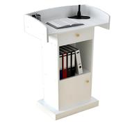 Pupitre d'église en bois avec base robuste, double étagères de rangement pour présentations en classe, discours, mariages et design élégant