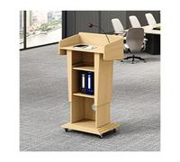 Pupitre d'église portable durable pour conférences, pupitre robuste en chêne doré pour prise de parole en public et événements