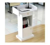 Pupitre d'église portable - Podium de conférence pour enseignants, base stable, structure de table idéale pour les événements et le culte (blanc)