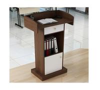 Pupitre d'église portable pour conférence, podium d'enseignant, base stable, design attrayant, structure de table polyvalente, marron