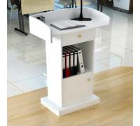 Pupitre d'église réglable blanc avec détails verrouillables - Support d'enseignement et de conférence polyvalent pour salle de lise, concert - Présentation professionnelle