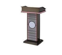 Pupitre en acier doré rose avec éclairage intégré - Pupitre portable de 112 cm de hauteur pour églises, écoles, bureaux et domiciles - Support de présentation polyvalent avec logo personnali