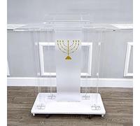 Pupitre en acrylique élégant avec surface de lecture spacieuse et lumière LED intégrée pour mariages, bureaux, salles de classe et églises - Idéal pour les conférences en public et les événements
