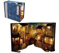 Pupitre en bois 3D pour maison de poupée, serre-livres en bois, modèle Nook, kit de construction avec lumière LED pour adolescents et adultes pour construire un cadeau créatif, pour les Halloween
