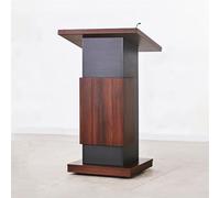 Pupitre en Bois avec roulettes, Surface Inclinée, Déflecteur Et Étagère De Rangement, Assemblage Facile. Pupitre sur Pied for Le Travail Debout Au Bureau Ou Les Présentations(Teak)