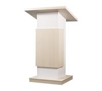 Pupitre en Bois avec roulettes, Surface Inclinée, Déflecteur Et Étagère De Rangement, Assemblage Facile. Pupitre sur Pied for Le Travail Debout Au Bureau Ou Les Présentations(White)