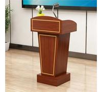 Pupitre en Bois, Bureau de chaire d'église,Teak,+Copper | avec large surface de lecture, armoire de rangement, facile à assembler, pour salle de onférence et événements