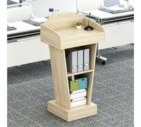 Pupitre en Bois, Podium de Discours, chaire d'église,Wood,Basic | avec large surface de lecture, armoire de rangement, facile à assembler, pour salle de onférence et événements