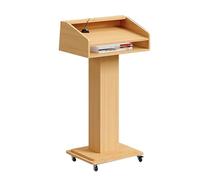 Pupitre en Bois, Pupitre Mobile Réglable en Panneaux De Particules De 16 Mm, avec Espace De Rangement, pour Églises, Restaurants Et Salles De Classe
