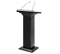 Pupitre en métal noir pour églises, pupitre sur pied avec microphone, support de conférence et salle de classe, 55 x 49 x 119 cm, idéal pour les bureaux et les auditoriums