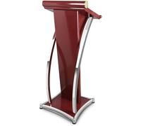 Pupitre métallique réglable sur Pied pour Discours, chaire d'église, Construction en Acier Inoxydable, idéal pour Les Bureaux, Les écoles et Les conférences (Rouge)