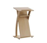 Pupitre mobile avec roulettes - Chaire debout en bois massif pour église, bureau de réception portable, table de discours pour salle de conférence, table d'accueil pour événements