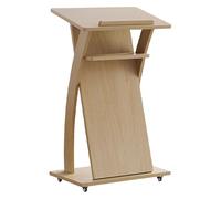 Pupitre mobile en bois avec roulettes, podium portable pour église et salle de conférence, bureau de réception de bienvenue, table de discours réglable, couleur A