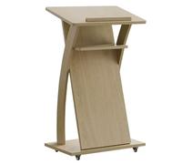 Pupitre mobile en bois - Pupitre moderne de bureau et d'école pour enseignement, formation, présentations et discours - Bureau de réception incliné pour conférenciers