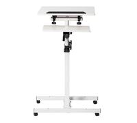 Pupitre Mobile pour Ordinateur Portable, Pupitres Et Estrades À 4 roulettes, Bureau Debout, Pupitre Portable Réglable en Hauteur pour La Maison, Le Bureau Ou L'église(White)