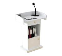 Pupitre moderne en bois avec tiroir de 122 cm de hauteur - Podium d'église polyvalent pour différents décors, design debout, idéal pour les cultes et les événements