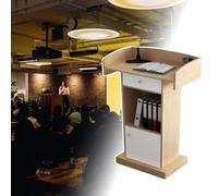 Pupitre moderne et minimaliste - Table de présentation debout pour parler en public, enseignement et événements - Design Ele White pour usage professionnel et présentations