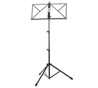 Pupitre Musique en Metal Support Partition Feuilet Cor Pliable Ajustable Noir