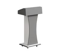 Pupitre Portable Avec 4 Roulettes Verrouillables,Pupitre Avec Meuble De Rangement,Bureau D'accueil En Bois,Table De Conférence For Salle De Classe,Église,Bureau(Gray)