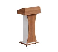 Pupitre Portable Avec 4 Roulettes Verrouillables,Pupitre Avec Meuble De Rangement,Bureau D'accueil En Bois,Table De Conférence For Salle De Classe,Église,Bureau(Walnut color)