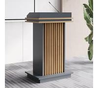 Pupitre Portable Avec 4 Roulettes Verrouillables,Pupitre Avec Rangement,Bureau D'accueil En Bois,For Église,Salle De Classe,Bureau,Table De Conférence(Gray A)