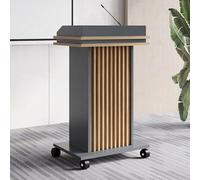 Pupitre Portable Avec 4 Roulettes Verrouillables,Pupitre Avec Rangement,Bureau D'accueil En Bois,For Église,Salle De Classe,Bureau,Table De Conférence(Gray B)
