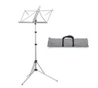 Pupitre portable en aluminium pour performance instrumentale, support de partitions léger et pliable pour étudiants et adultes avec sac de transport (argenté)