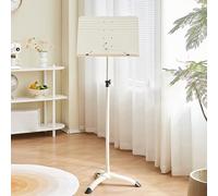 Pupitre portable en métal doré élégant pour église, conférence, bureau, école, maison, restaurant - Support de haut-parleur polyvalent avec plate-forme de lecture (blanc)