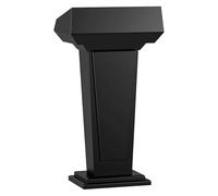 Pupitre portable incurvé en métal avec étagère de rangement ouverte - Support moderne pour salle de onférence et présentations d'événements