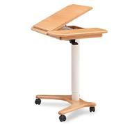 Pupitre portable mobile avec roulettes - Pupitre réglable pour église et événements, design élégant en bois, surface de lecture inclinée, mobilité facile