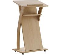 Pupitre portable mobile avec roulettes - Support de sol en bois massif pour église, salle de conférence, table de discours, bureau de réception, table de bienvenue (couleur B)