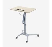 Pupitre Portable Réglable,Petit Bureau D'accueil Avec 4 Roulettes Verrouillables,Pupitre Roulant For Enseignants,Salle De Classe,Bureau,Table De Conférence,Conférence(Maple)