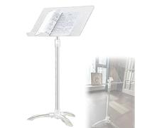 Pupitre pour Violon Portable, pupitre pour partitions en Acrylique, Haute Transparence, stabilité, pupitre pour Livre de Musique, Hauteur réglable de 91 à 141 cm, Compteur de Menu de Service, partit
