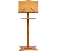 Pupitre réglable en bambou pour partitions - Hauteur réglable - Pour églises, bureaux, écoles, conférences et réunions - Design compact et ouvert
